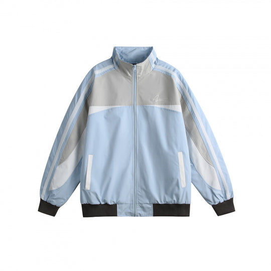 Unisex Leichte Retro-Trackjacke mit Stehkragen, kontrastierenden Streifen und gerippten Bündchen Nord Taschen