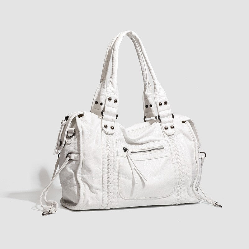 Damen Handtasche mit strukturierter Kunstlederoberfläche und praktischem Reißverschluss Nord Taschen