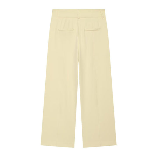 Damen Hochtaillierte weite Culotte-Hose mit Bügelfalte und Bundfalten Nord Taschen