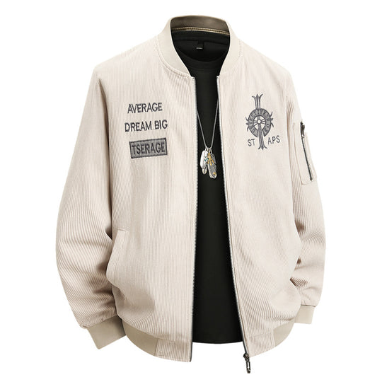 Herren Modische Bomberjacke mit Stickerei Nord Taschen
