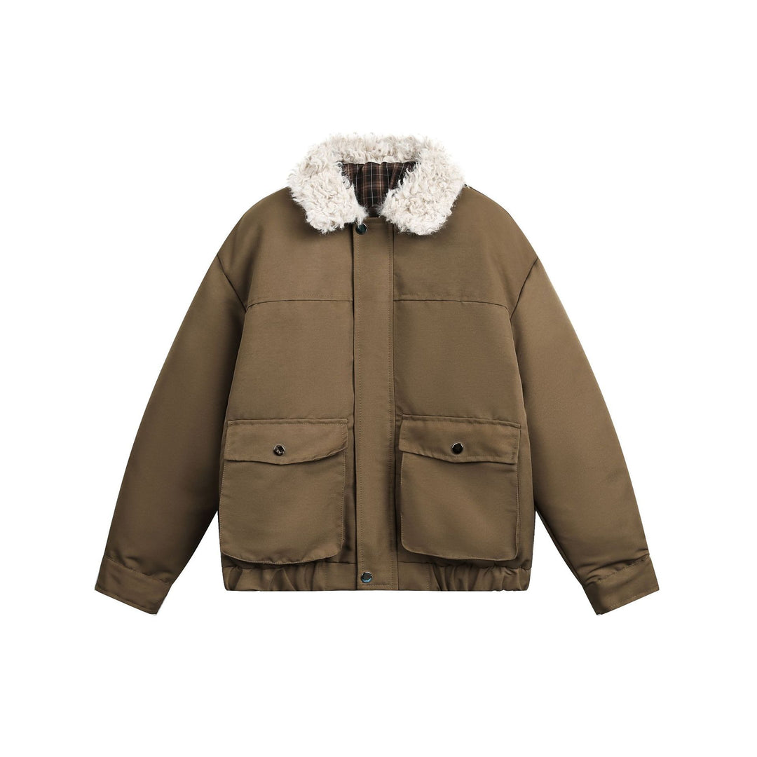 Herren Kurzblouson im Field‑Look mit voluminösem Teddy‑Umlegekragen Nord Taschen