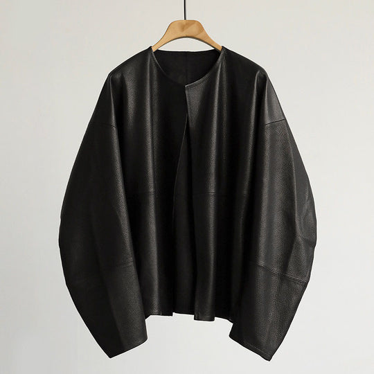 Damen Oversized Lederjacke Nord Taschen