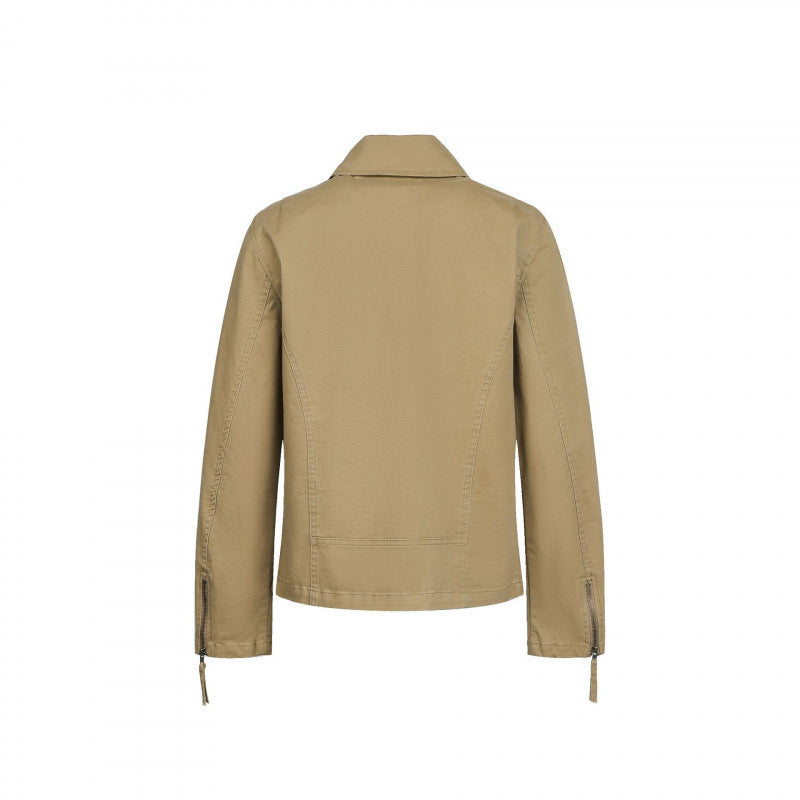 Herren Asymmetrische Bikerjacke mit diagonalem Metallreißverschluss Nord Taschen