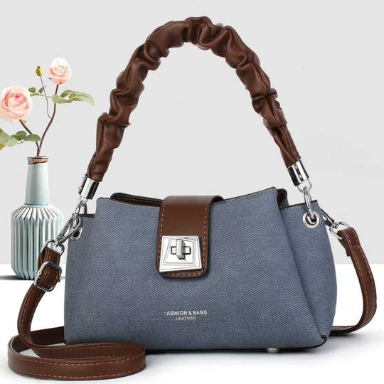 Damen Umhängetasche mit trendigem geflochtenem Tragegriff und abnehmbarem Schulterriemen Nord Taschen
