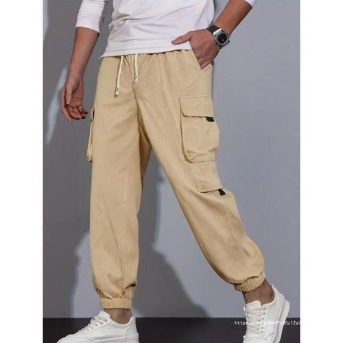 Herren Kord-Cargo-Jogginghose mit elastischem Bund, Tunnelzug & Multifachtaschen Nord Taschen