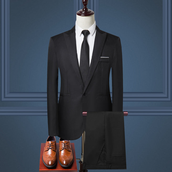 Herren schlanker Businessanzug im Zweiteiler mit Einreihigem Sakko und eleganter Anzughose Nord Taschen