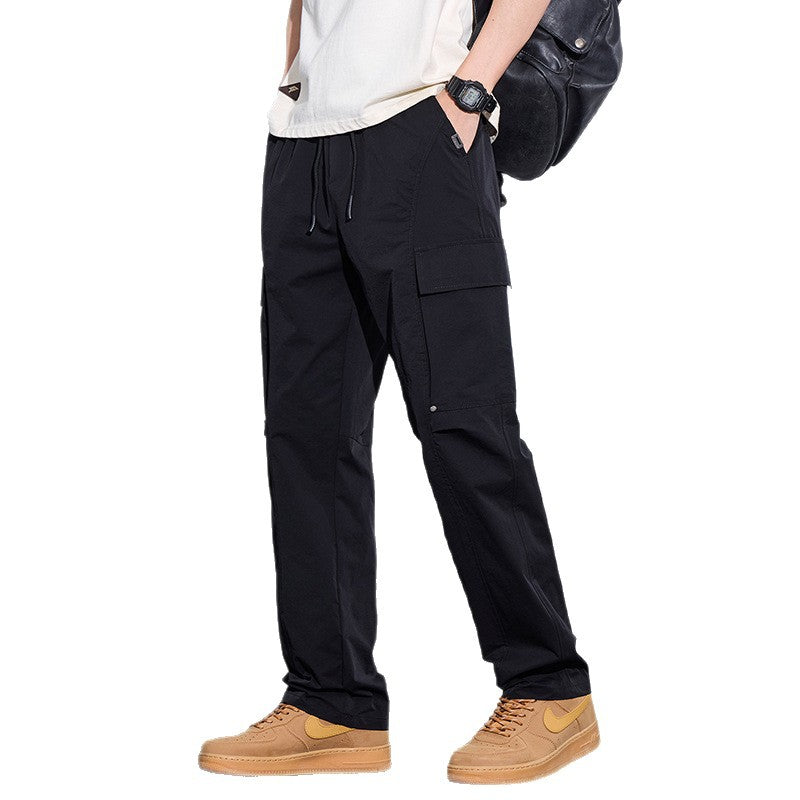 Herren Leichte Cargo-Freizeithose mit Tunnelzug, Multifachtaschen und geradem Schnitt Nord Taschen