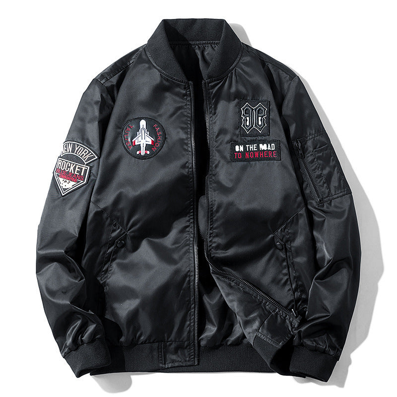 Herren Piloten-Bomberjacke im Aviator-Look mit Patch‑Applikationen und windabweisendem Nylon Nord Taschen