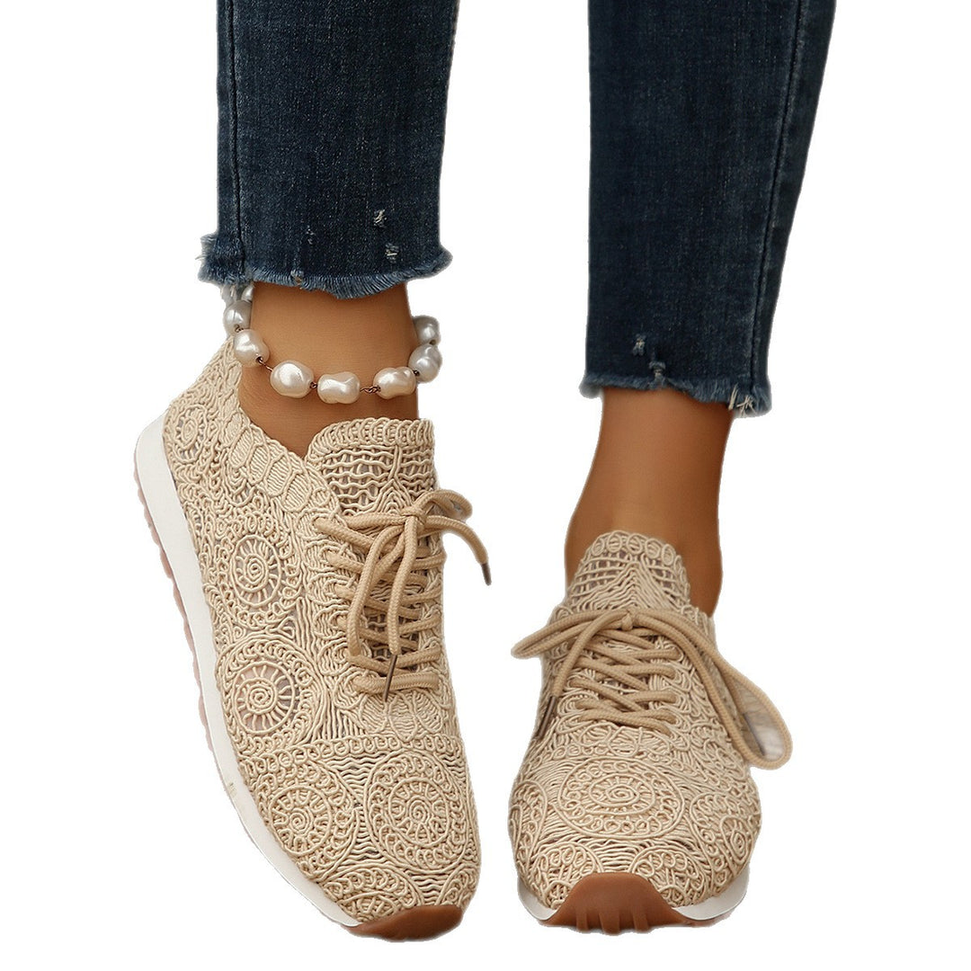 Damen  gestrickte Slip-On Plateau-Sneaker mit atmungsaktivem Obermaterial und gepolstertem Komfortfußbett Nord Taschen