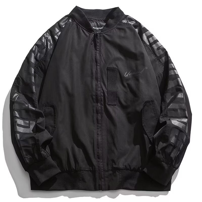 Unisex Leichte Oversize-Bomberjacke aus Nylon mit reflektierenden Ärmeln und Rippbündchen Nord Taschen