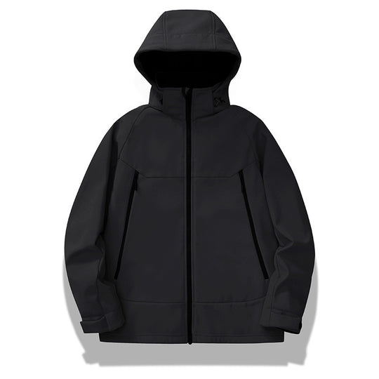 Herren technische Softshelljacke mit Kapuze, verschweißten Nähten und ergonomischem Raglanärmel Nord Taschen