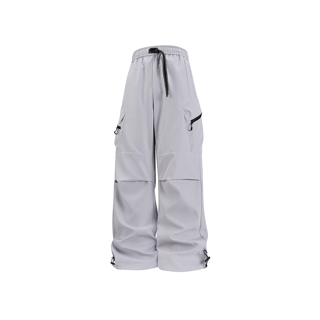 Damen Weite Utility-Cargo-Hose mit Tunnelzugbund, Reißverschluss-Taschen und verstellbaren Beinabschlüssen Nord Taschen