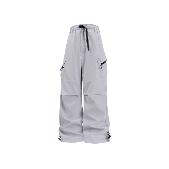 Damen Weite Utility-Cargo-Hose mit Tunnelzugbund, Reißverschluss-Taschen und verstellbaren Beinabschlüssen Nord Taschen