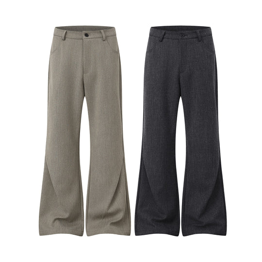 Damen Weite High‑Waist Culotte-Hose aus strukturierter Wollmischung Nord Taschen