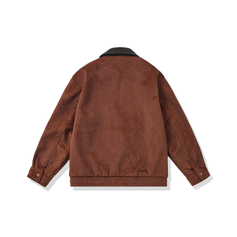 Herren Kurz geschnittener Fleece‑Blouson mit Cordkragen und Sicherheitsbrusttasche Nord Taschen