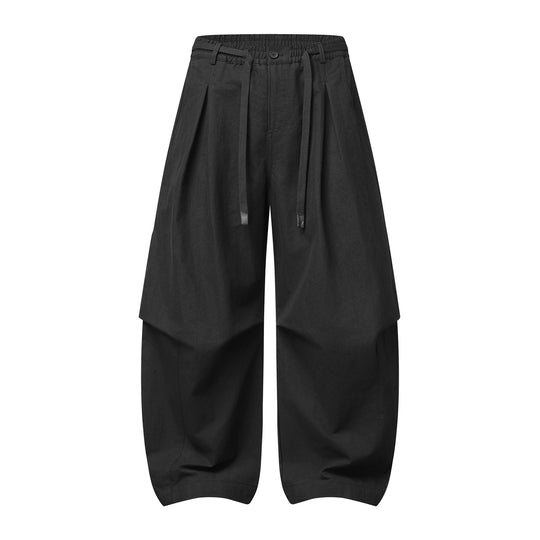 Damen Weite Culotte-Hose mit hohem Bund, Kellerfalten und Kordelzug Nord Taschen