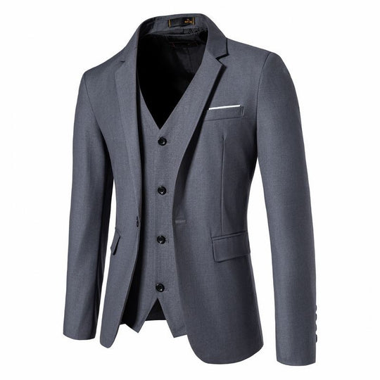 Herren Tailliertes Sakko mit passender Weste und schlanker Business‑Silhouette Nord Taschen