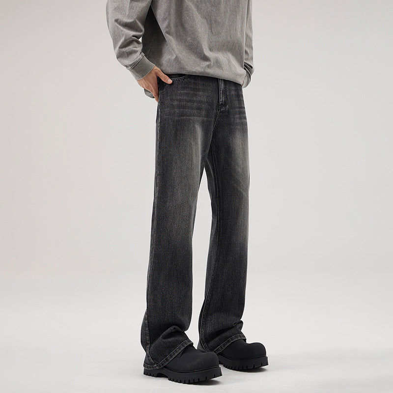 Herren Relaxed-Straight Denim-Jeans mit extra langem Saum und Vintage-Finish Nord Taschen