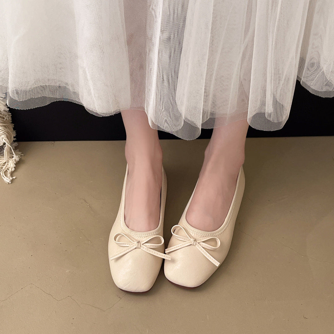 Damen Bequeme Ballerinas mit zartem Schleifen-Detail