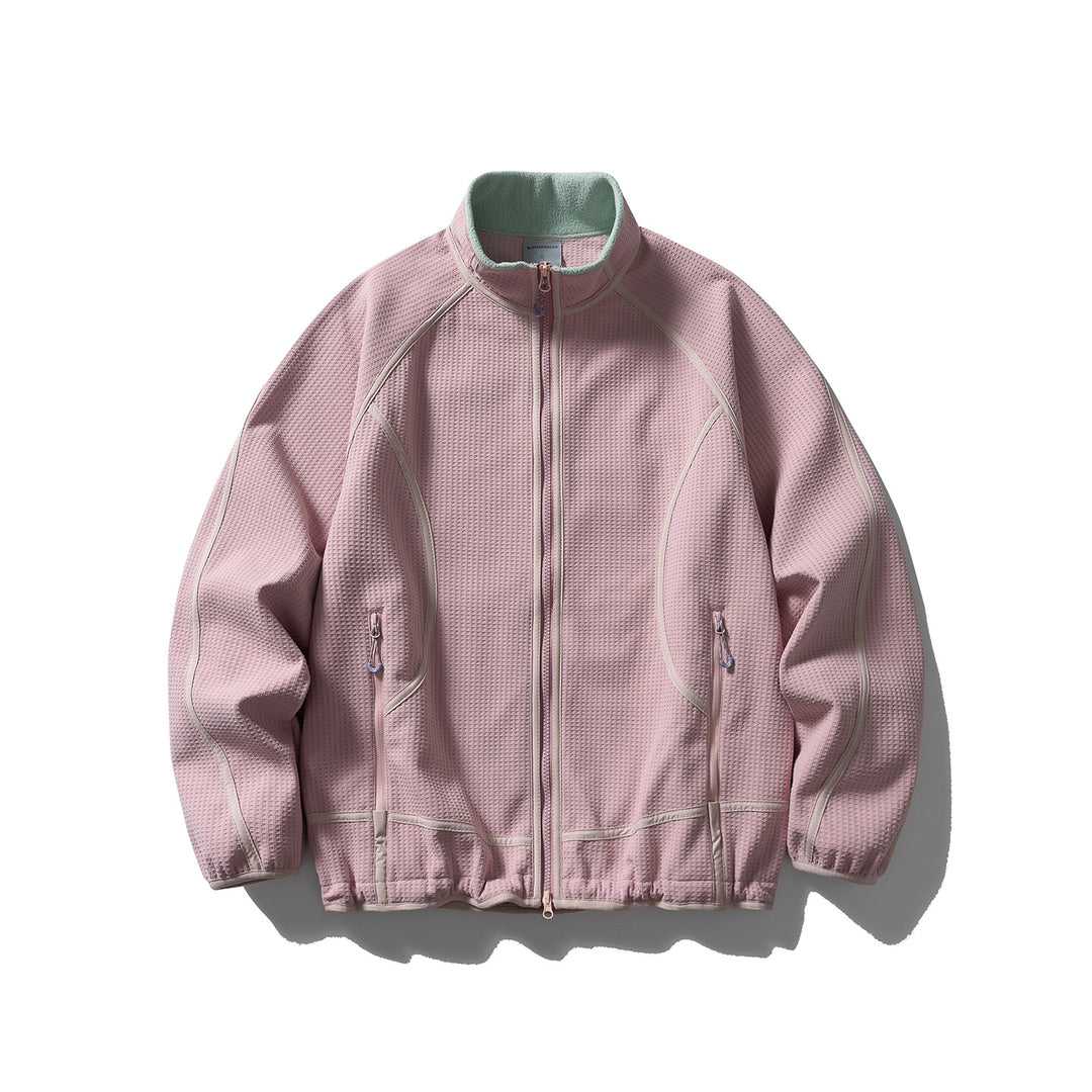 Unisex Struktur-Fleecejacke mit Reißverschluss, Raglanärmeln und elastischem Saum Nord Taschen