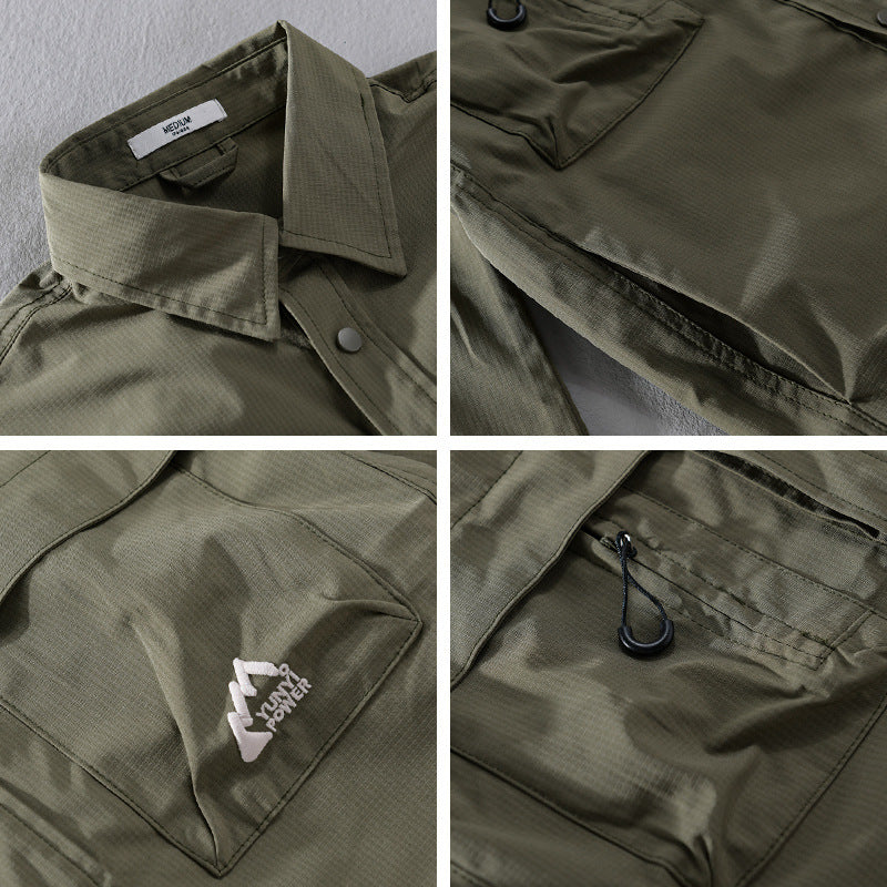 Herren Utility-Overshirt im Field-Stil mit Druckknopf-Leiste und Doppelbrusttaschen Nord Taschen