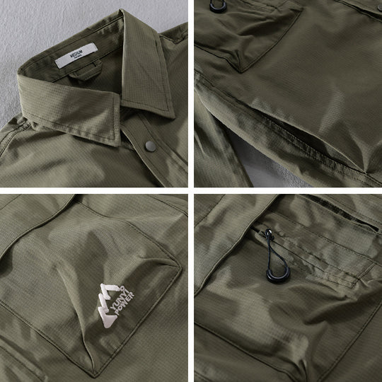 Herren Utility-Overshirt im Field-Stil mit Druckknopf-Leiste und Doppelbrusttaschen Nord Taschen