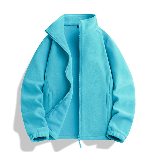 Unisex Fleecejacke mit Stehkragen, durchgehendem Reißverschluss und elastischen Bündchen Nord Taschen