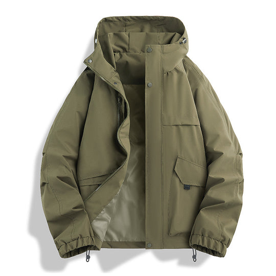 Unisex Leichte zweifarbige Wind- und Regenjacke mit Kapuze, Kordelzug und Reißverschlusstaschen Nord Taschen