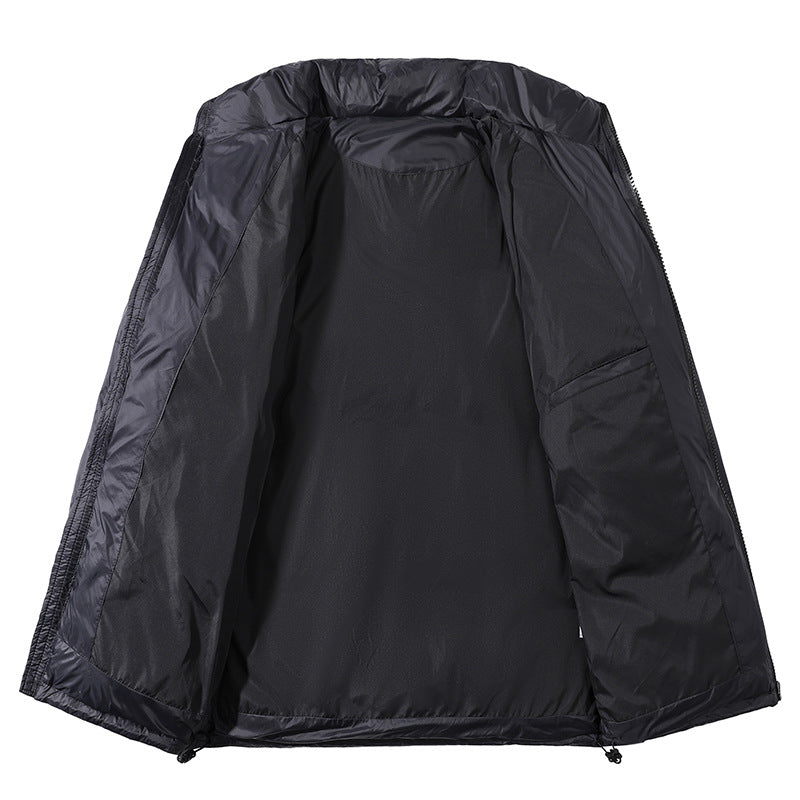 Herren Isolierte gesteppte Thermo-Pufferjacke mit Stehkragen und Kordelzugsaum Nord Taschen