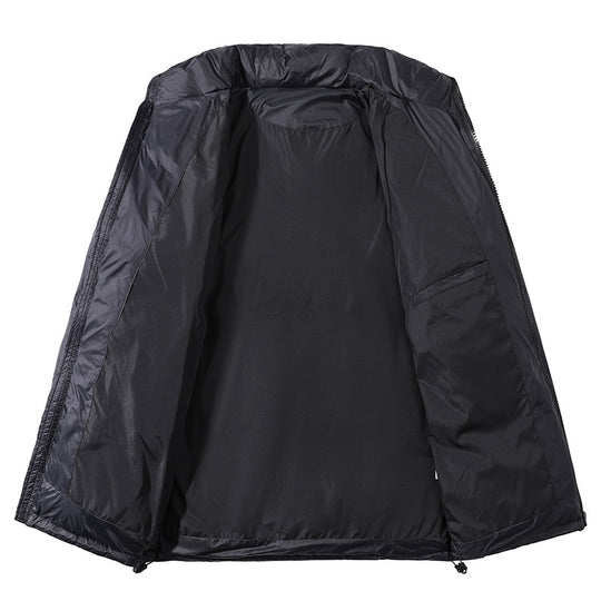 Herren Isolierte gesteppte Thermo-Pufferjacke mit Stehkragen und Kordelzugsaum Nord Taschen