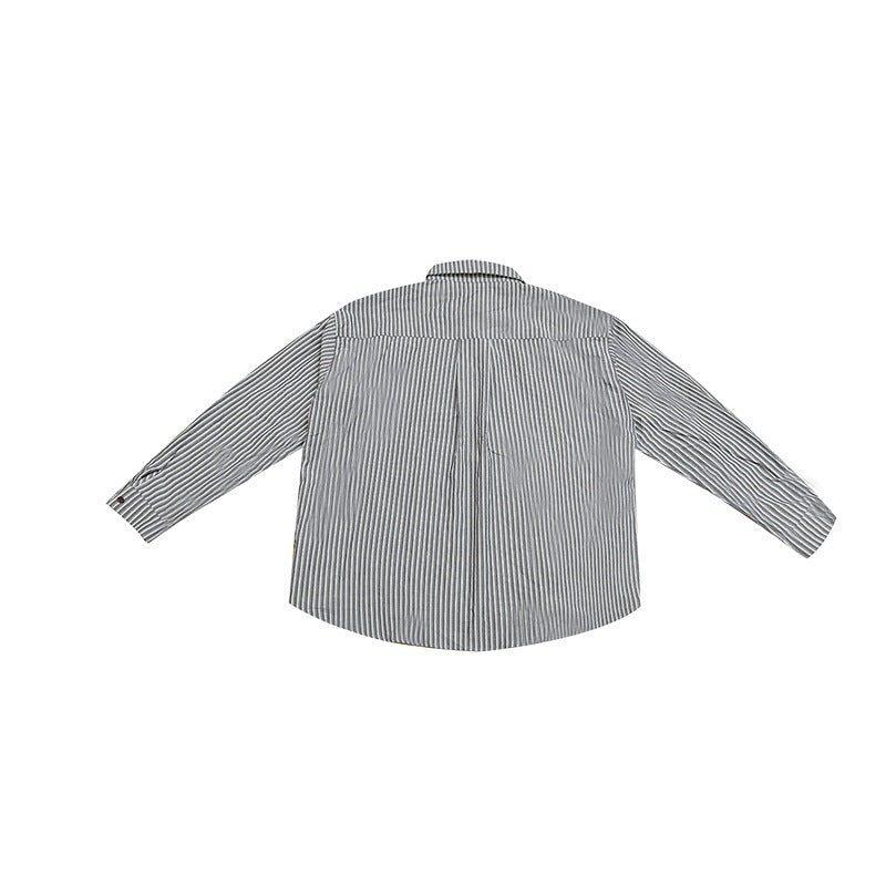Damen Weites gestreiftes Hemd im Oversize‑Cut mit Hemdkragen und Brusttasche Nord Taschen
