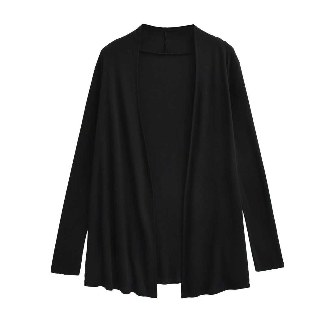 Damen Offener fließender Jersey-Cardigan mit Wasserfallkante Nord Taschen