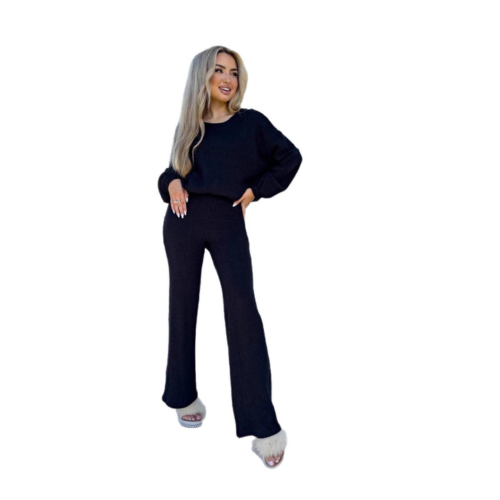 Damen Strickanzug mit lässigem Oversized-Schnitt und weiten Beinen Nord Taschen