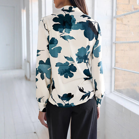 Damen Elegante Bluse mit floralem Muster Nord Taschen