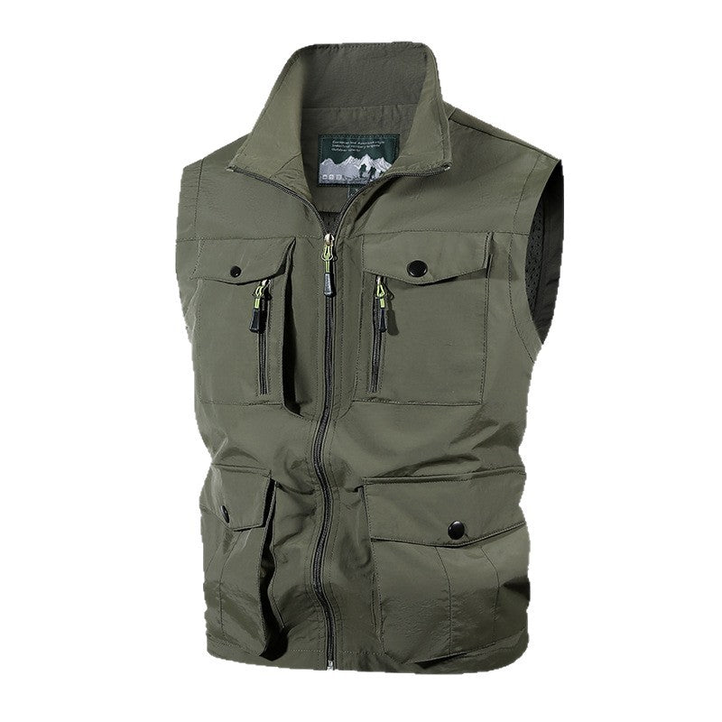Herren Multifunktions-Outdoorweste mit Mehrfachtaschen und Stehkragen Nord Taschen