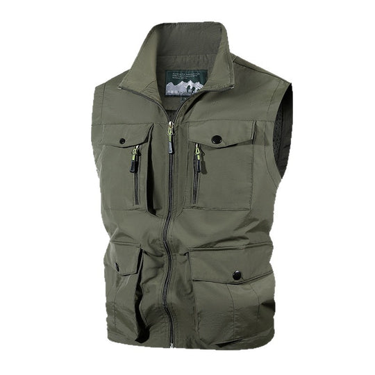Herren Multifunktions-Outdoorweste mit Mehrfachtaschen und Stehkragen Nord Taschen
