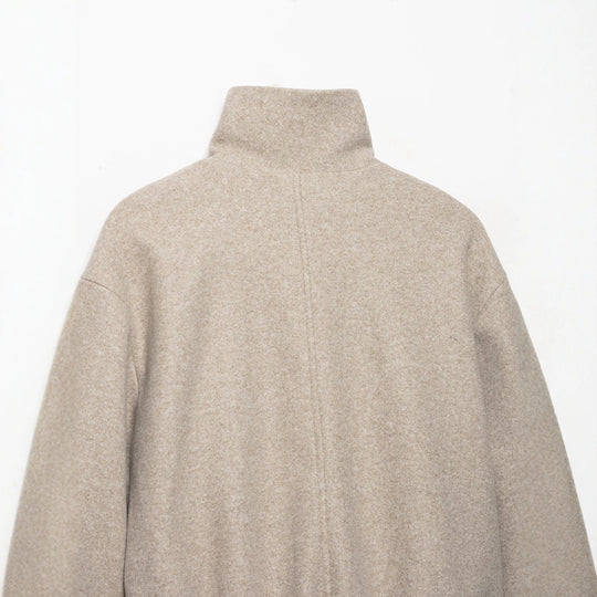 Damen Cropped Wollmix-Blousonjacke mit hohem Funnelkragen, Reißverschluss und gerafftem Saum Nord Taschen