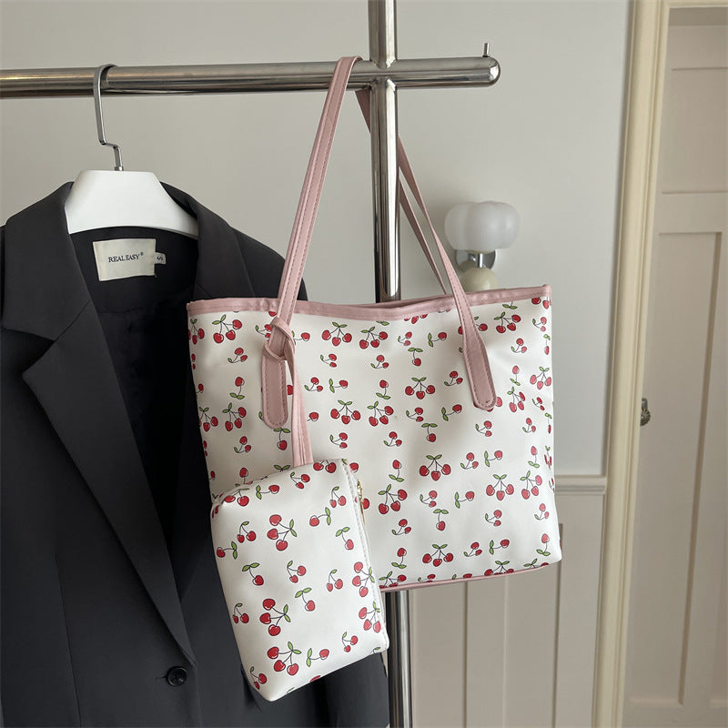 Damen elegante Strandtasche mit romantischem Lippenmuster Nord Taschen