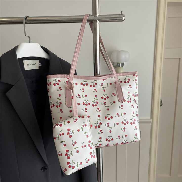 Damen elegante Strandtasche mit romantischem Lippenmuster Nord Taschen