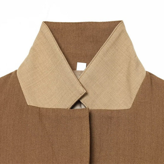 Damen Taillierte Woll-Reitjacke mit Stehkragen und Pattentaschen Nord Taschen