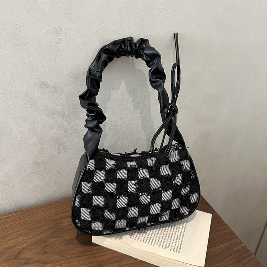 Damen Umhängetasche mit floralem Denim-Design und raffinierten Knotenakzenten Nord Taschen