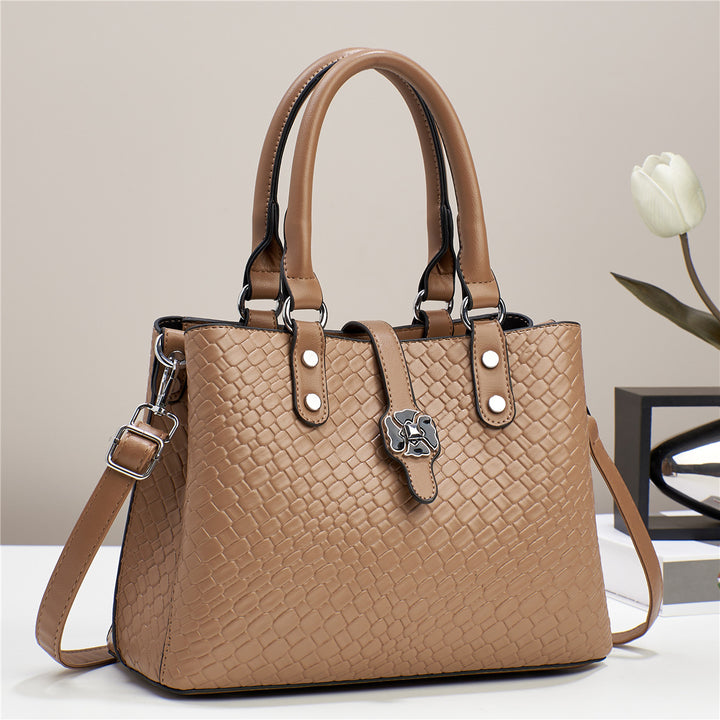 Damen elegante Handtasche mit geflochtenem Design und abnehmbaren Tragegurt Nord Taschen