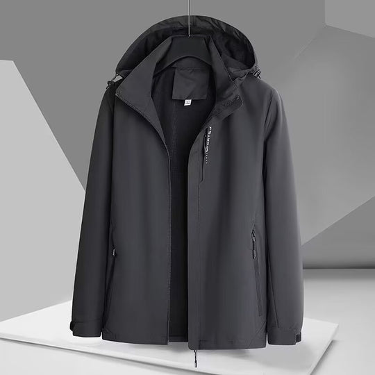 Herren Wind- und Wasserabweisende Softshelljacke mit Kapuze, atmungsaktiver Membran und verdecktem Reißverschluss Nord Taschen