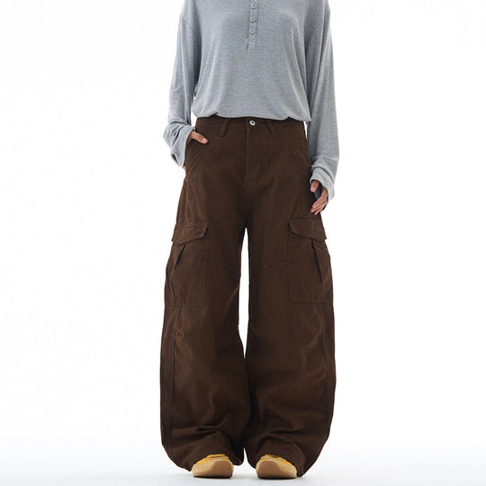 Unisex Ultraweite Cargohose mit tiefem Schritt und großen Klappentaschen Nord Taschen