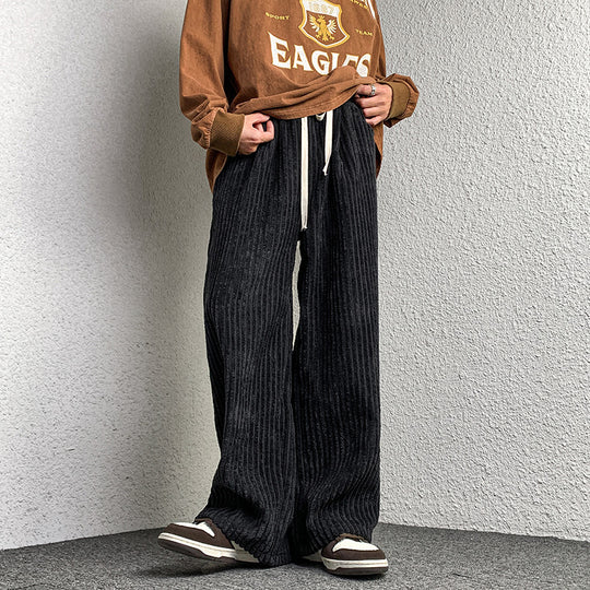 Damen Extraweite Cordhose mit Kordelzug, Rippenstruktur und weitem Bein Nord Taschen