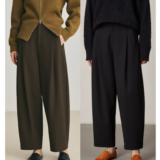 Damen Tailored Highwaist-Culottehose mit Bundfalten und Eingrifftaschen Nord Taschen