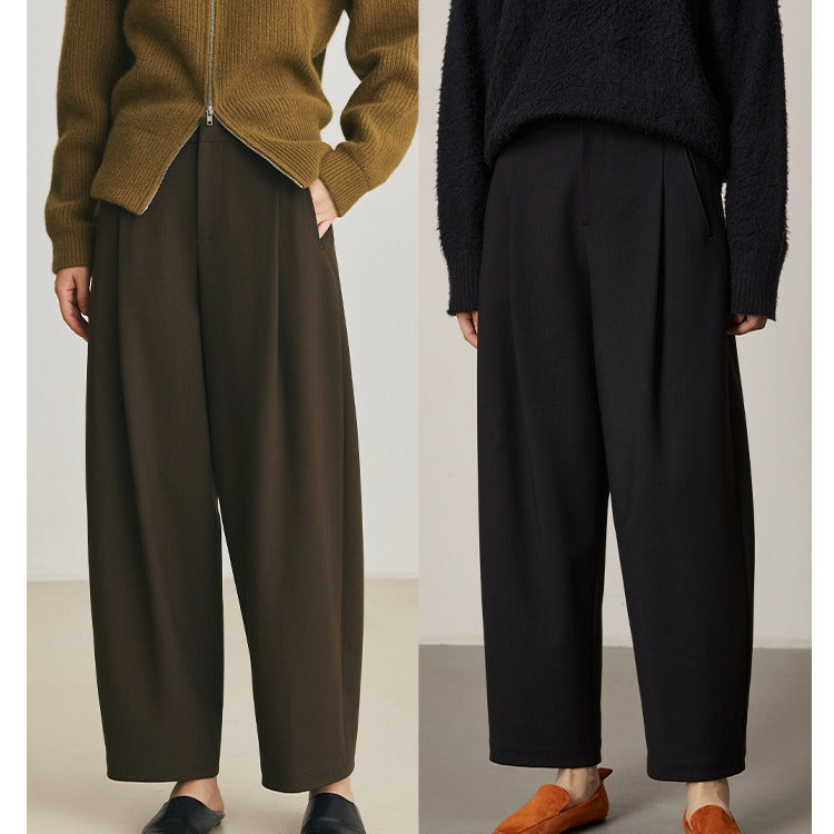 Damen Weit geschnittene High-Waist Anzughose Nord Taschen