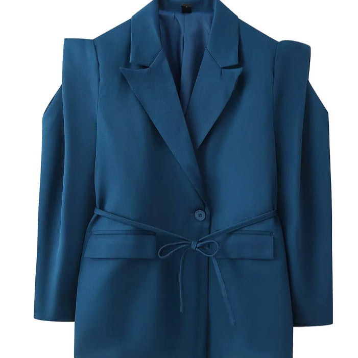 Damen 1100+ taillierter Blazer mit Tunnelzug, schmaler Kordel und Pattentaschen Nord Taschen