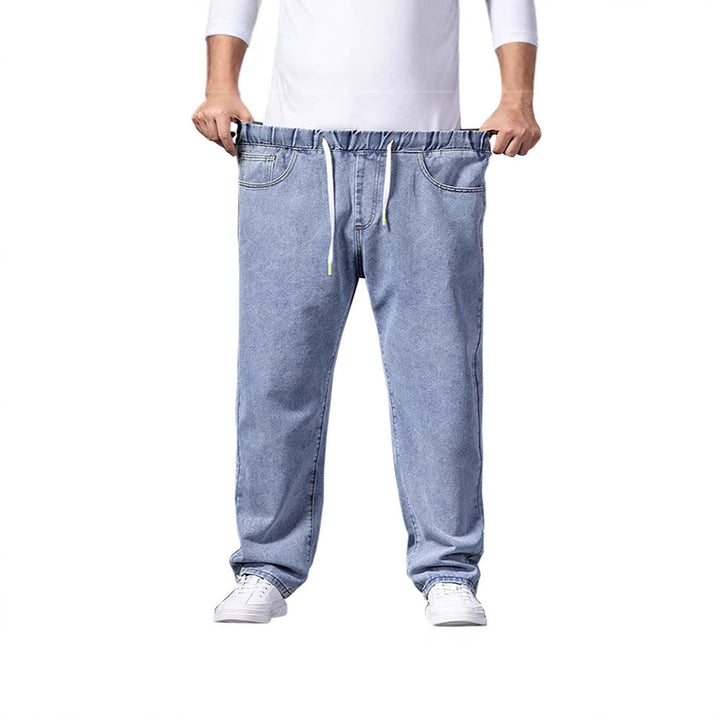 Herren weitenverstellbare Denim Jogginghose mit elastischem Bund und Kordelzug Nord Taschen