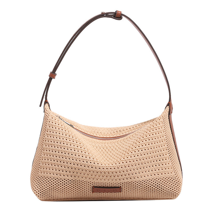 Damen Hobo-Tasche aus handgewebtem Material mit eleganten Lederakzenten Nord Taschen